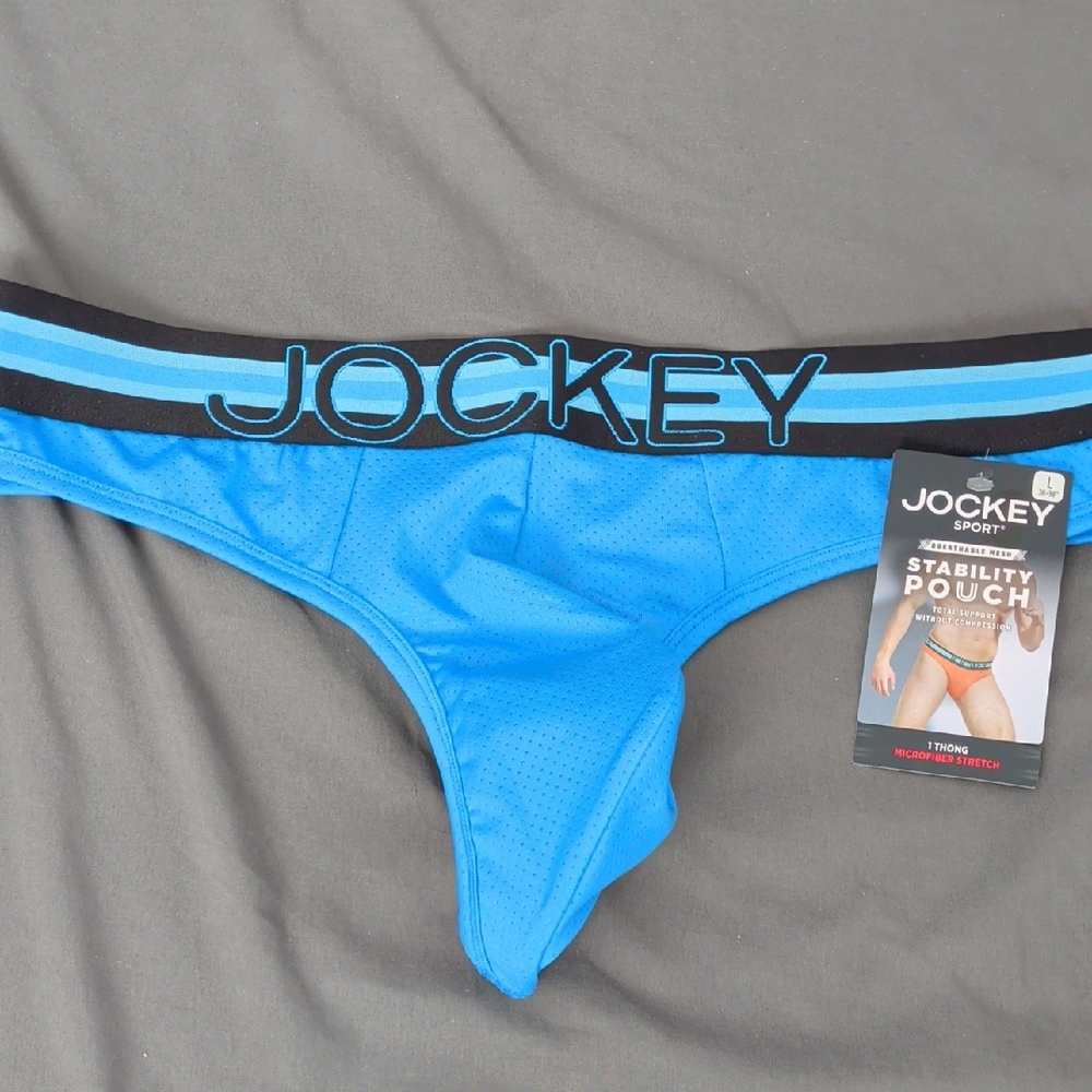 Jockey Sport® Stability Pouch Microfiber Thong - Size L (36"-38")